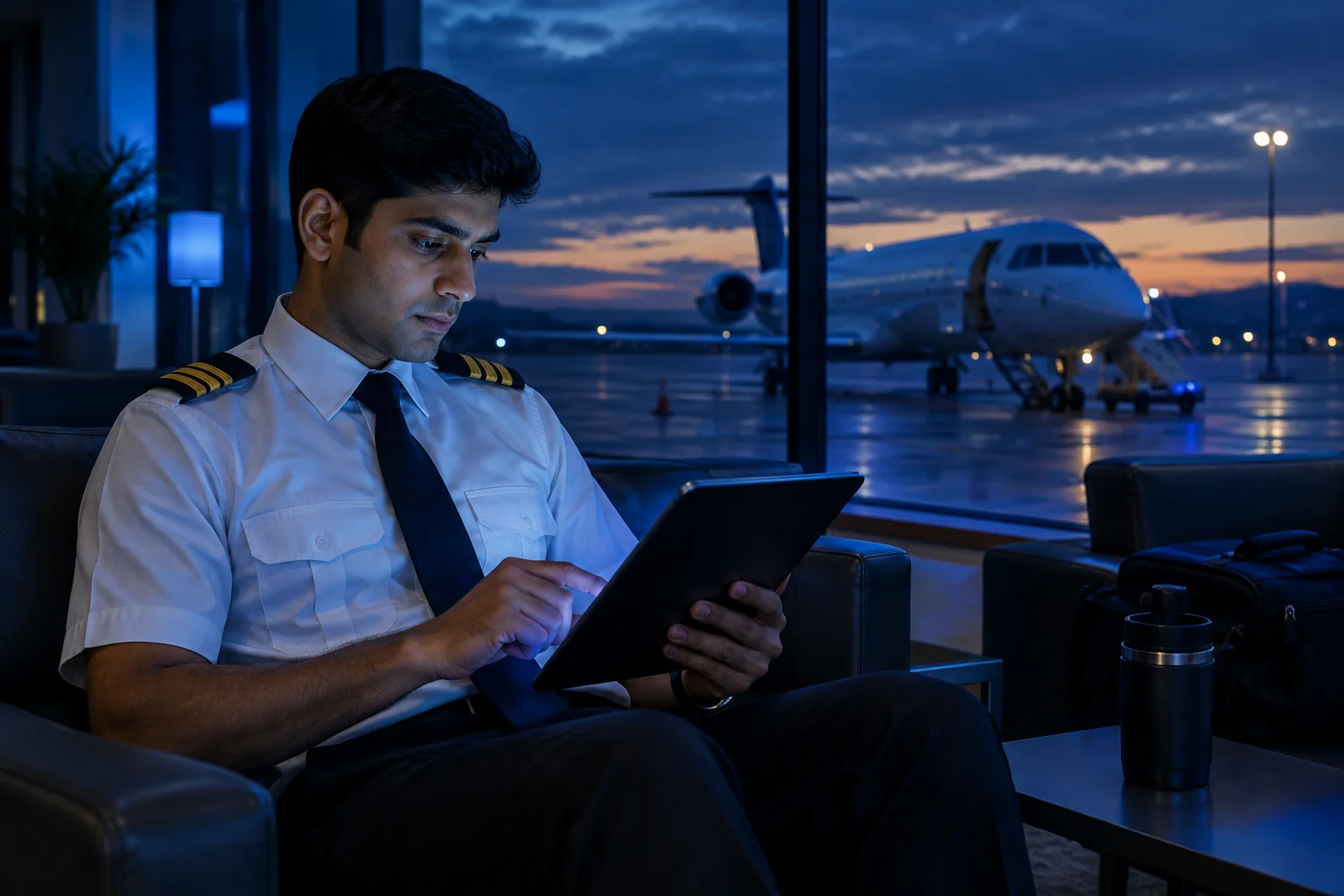 Pilot studying offline