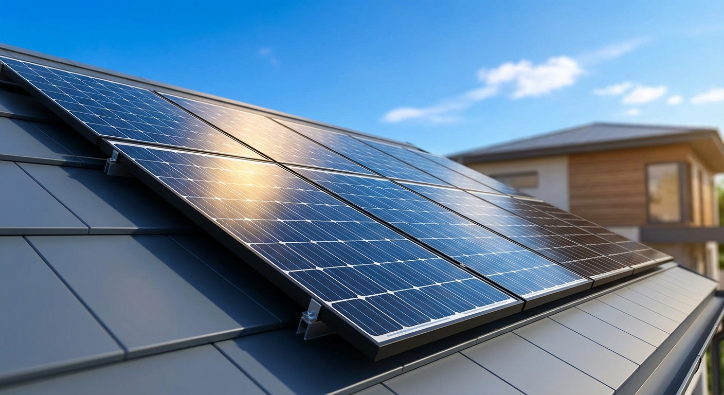 Modern high-efficiency solar panels installed on rooftop in Gujarat demonstrating solar efficiency