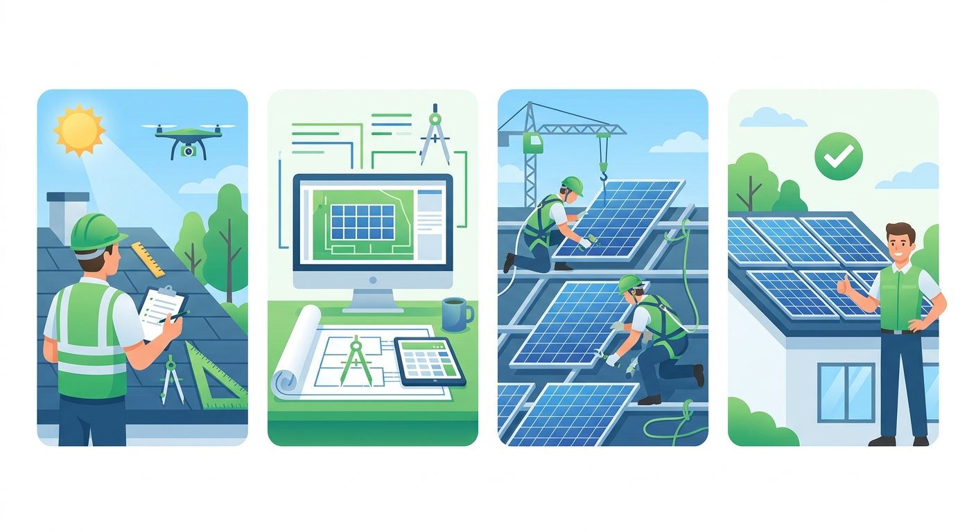 solar turnkey Gujarat EPC process steps from site survey to commissioning