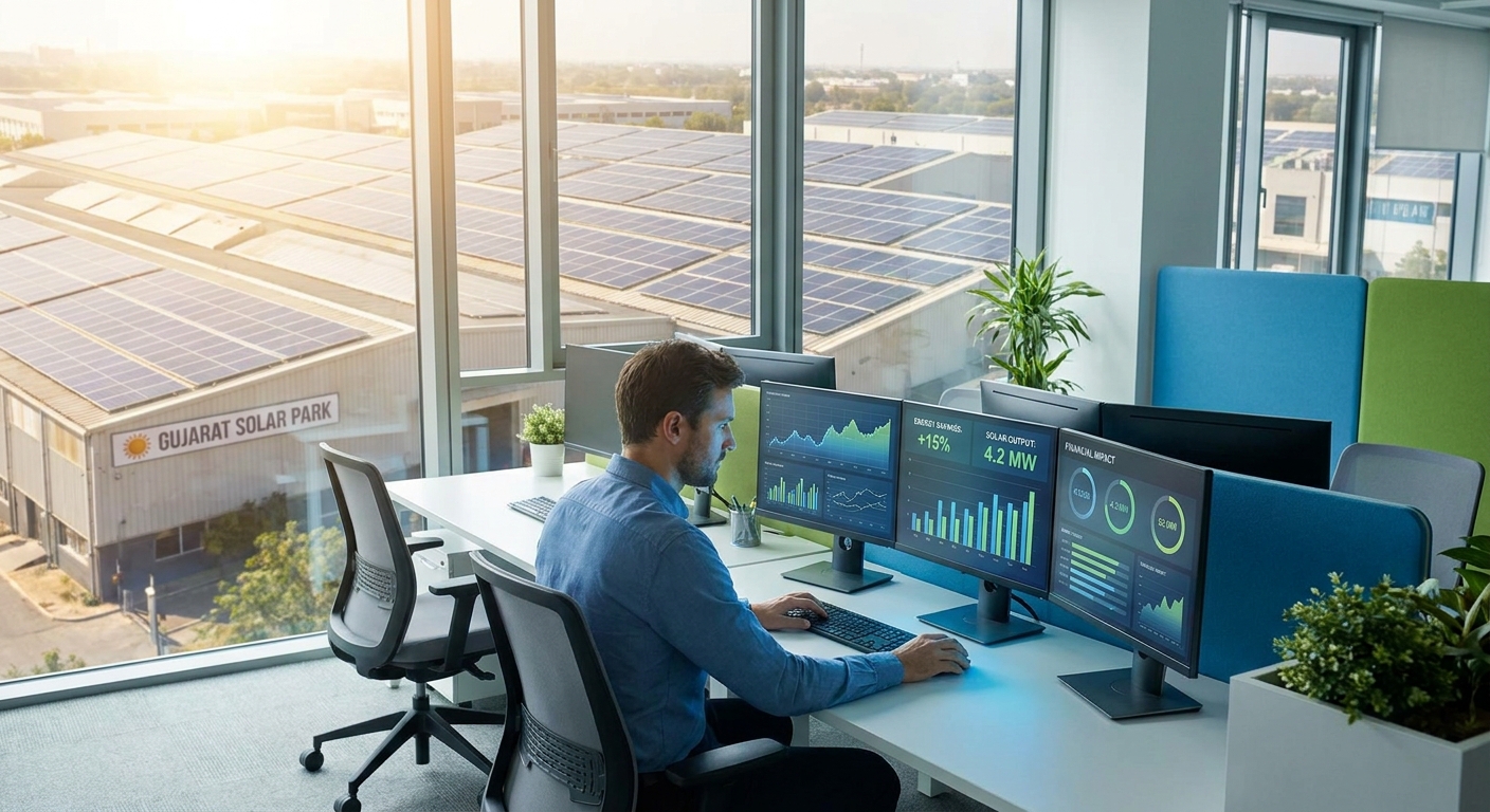 solar ROI evaluation dashboard for commercial solar financing decision in Gujarat