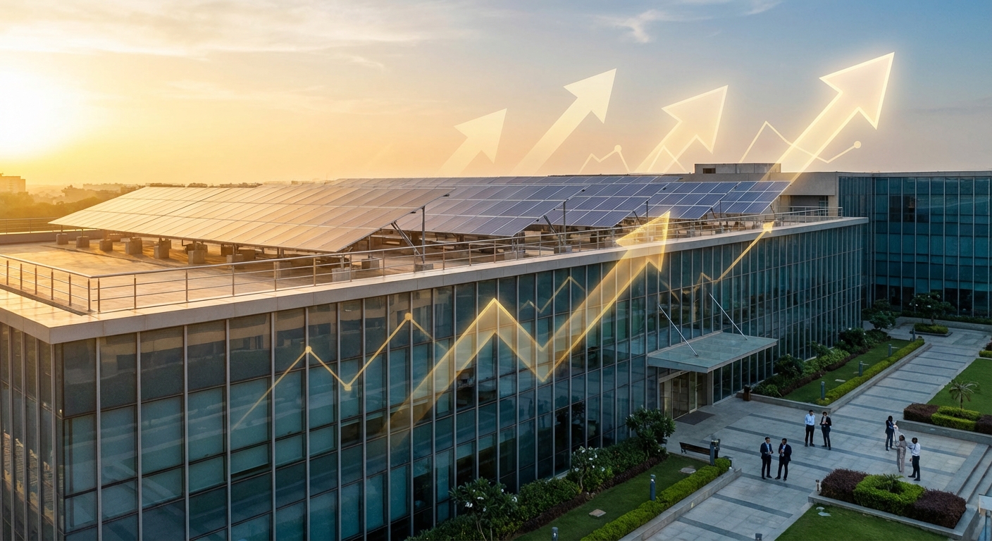 Commercial solar installation showing financial benefits and return on investment