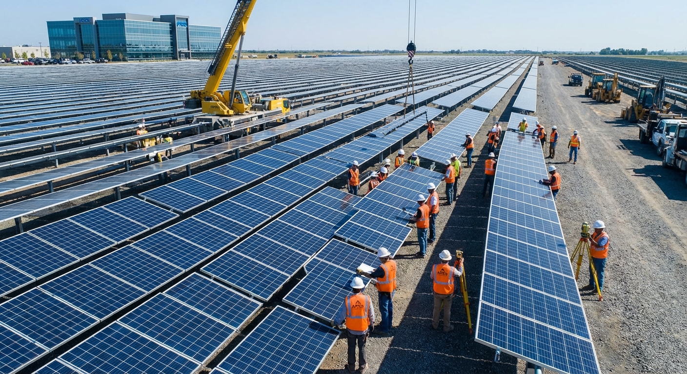 National solar EPC companies in Gujarat demonstrating large-scale professional solar installation operations