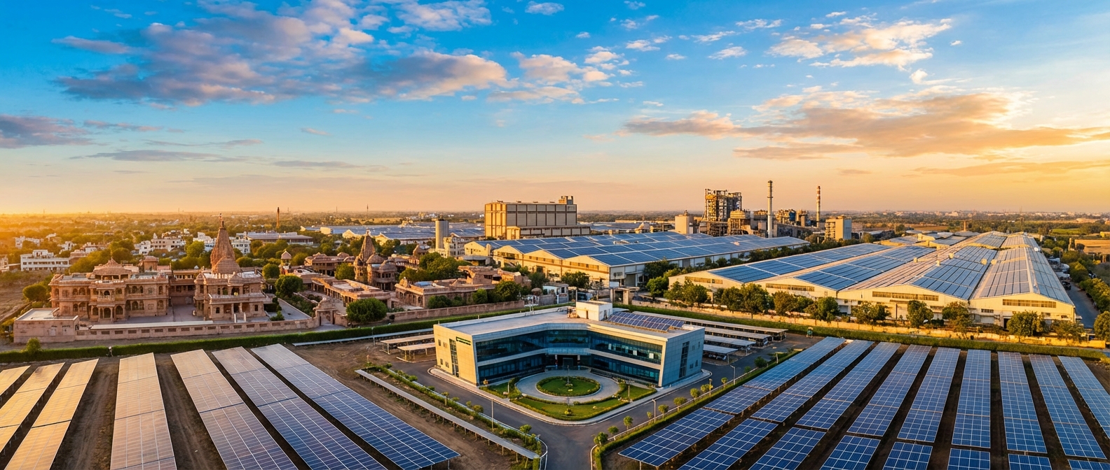 Solar EPC landscape in Gujarat showing local and national company installations across residential and commercial sectors