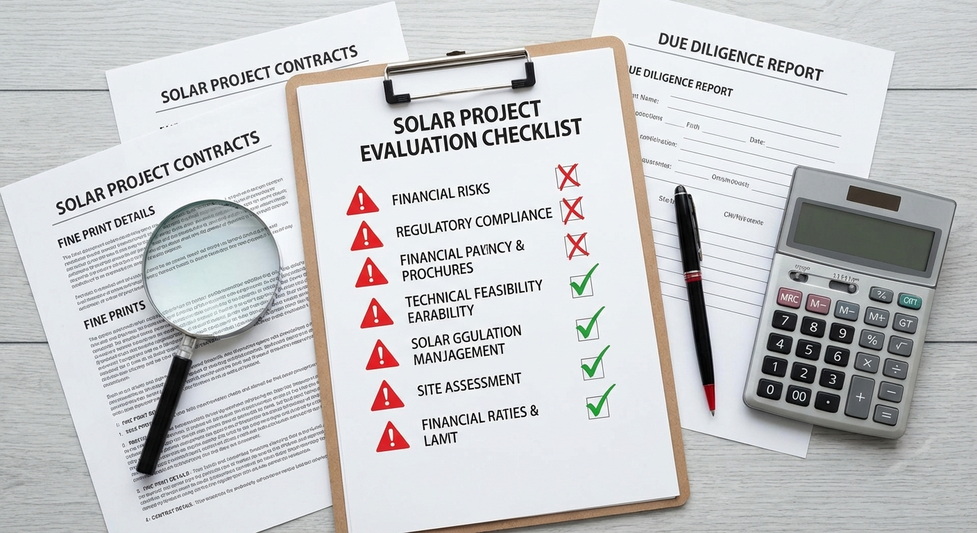 solar partner selection checklist with red flags and evaluation criteria