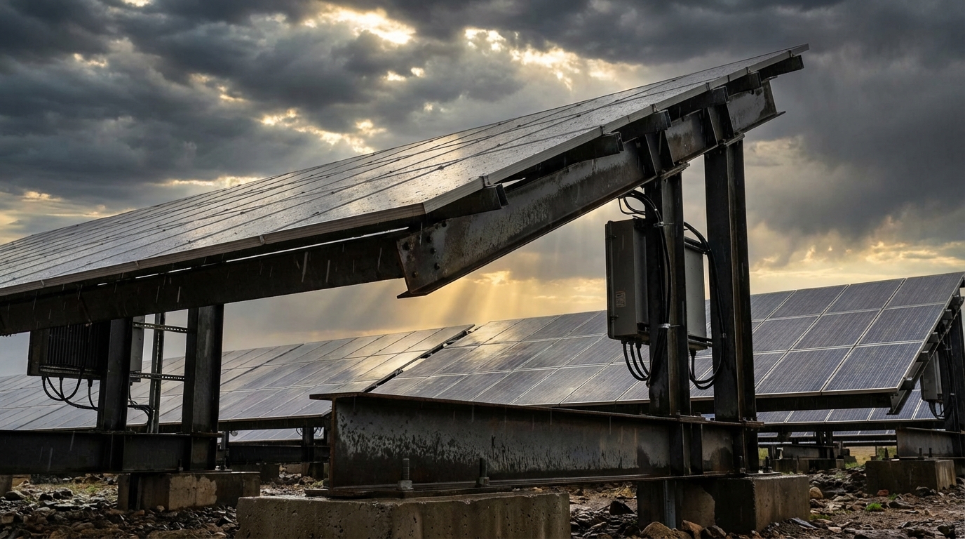 Solar structure withstanding harsh weather conditions demonstrating wind resistance and durability