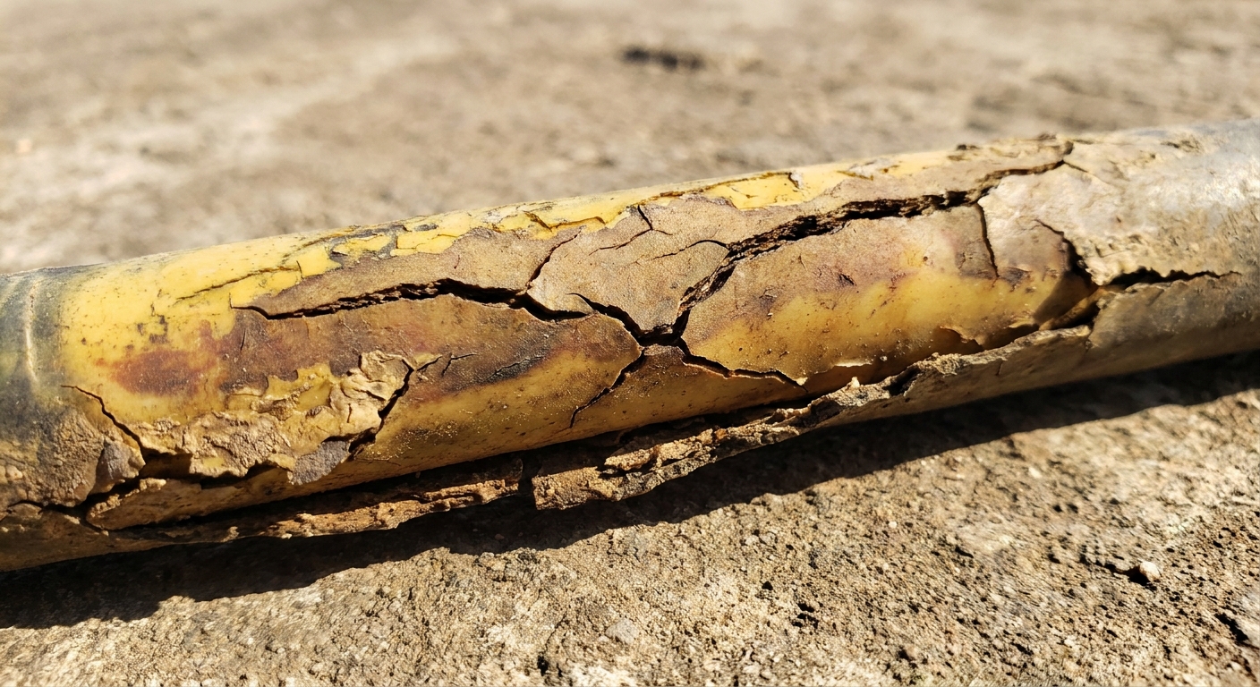 degraded solar cable insulation showing cracking and UV damage on a rooftop in India