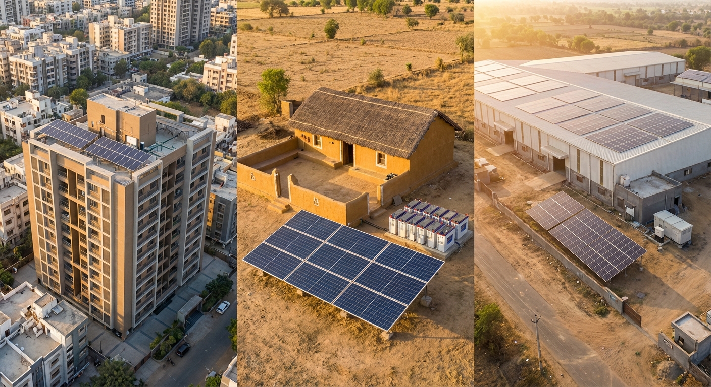 different Gujarat property types matched with appropriate solar systems