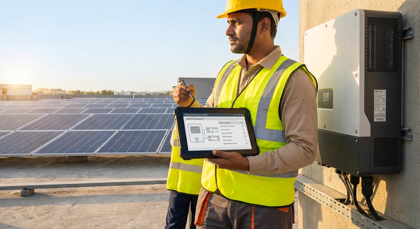 EPC professional using practical inverter selection checklist for solar project evaluation