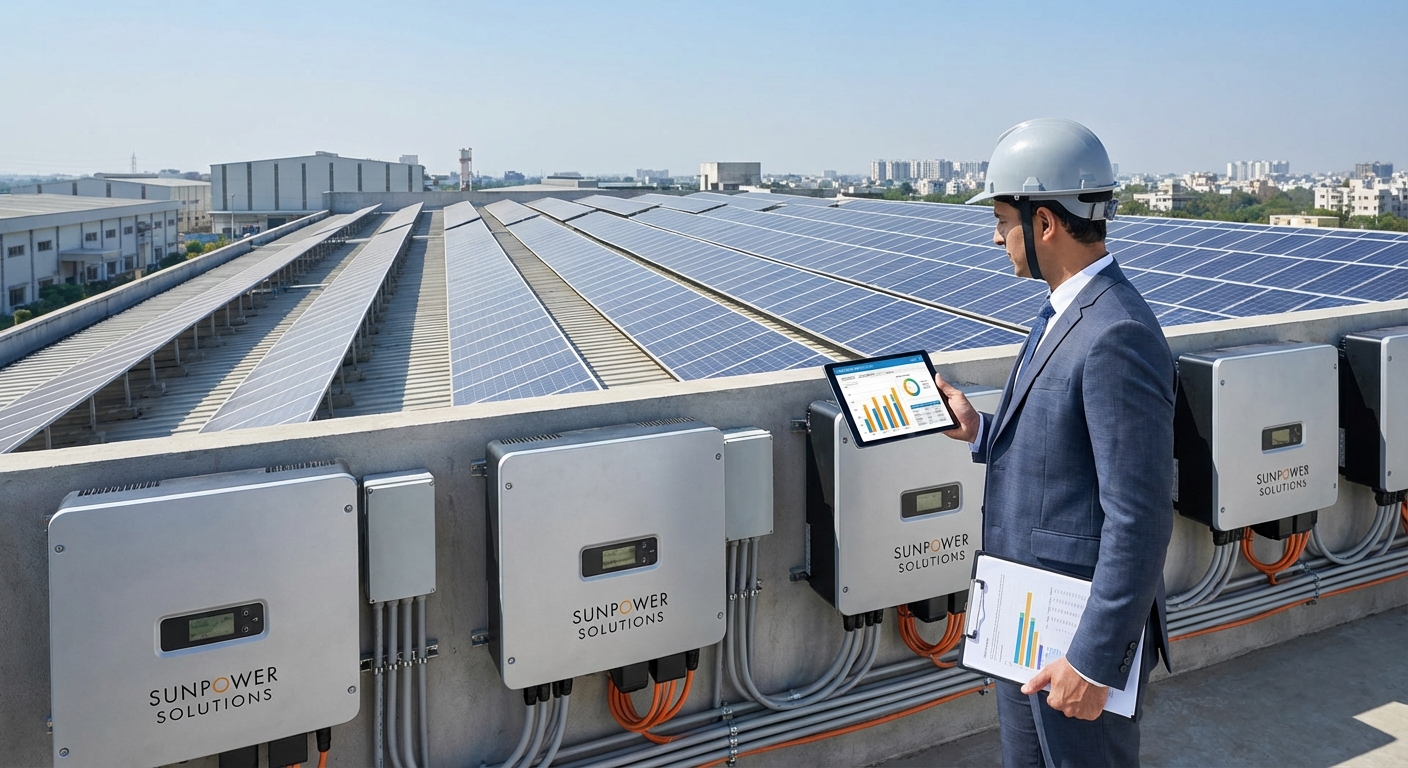 Commercial solar installation in India showing inverter depreciation planning for C&I projects