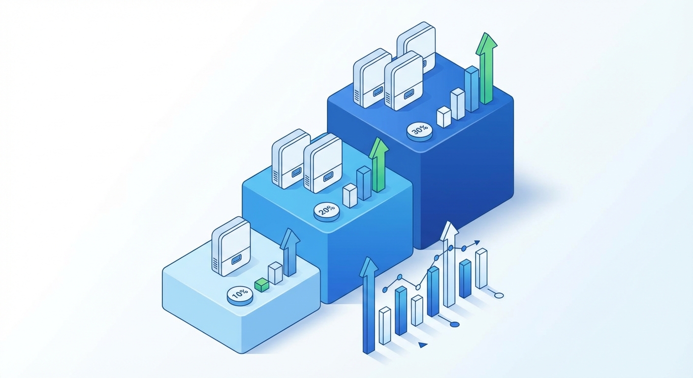 Tiered volume discount structure for inverter pricing protecting profit margins