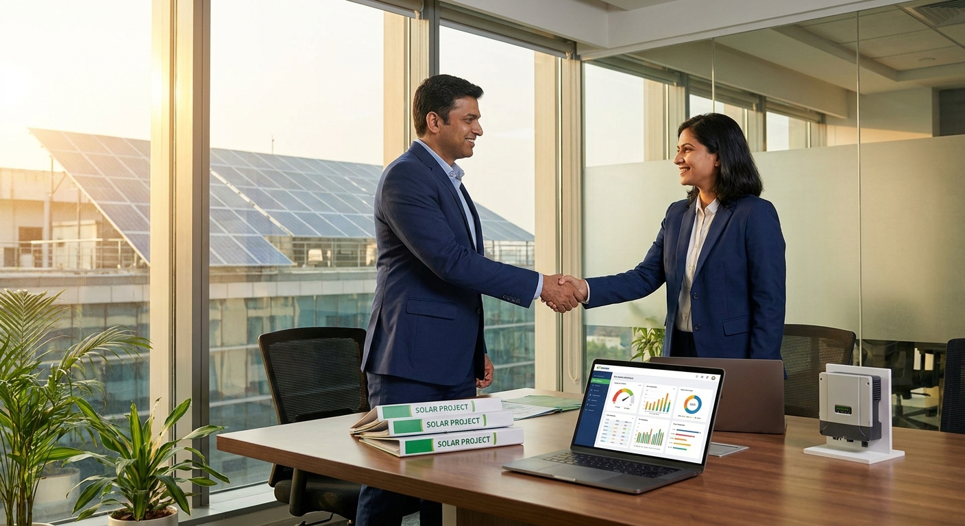 EPC company building long-term partnership with inverter vendors India in corporate meeting