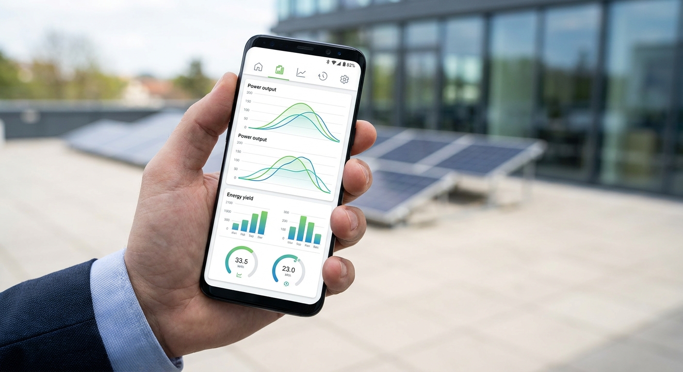 AI-powered solar monitoring dashboard showing inverter MPPT channel performance data for Indian solar installation