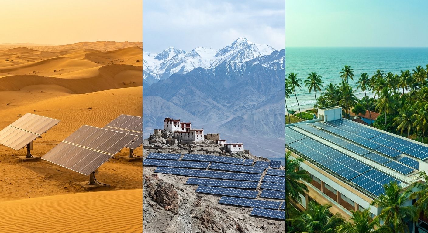 solar installations across India's diverse climate zones affecting inverter voltage design