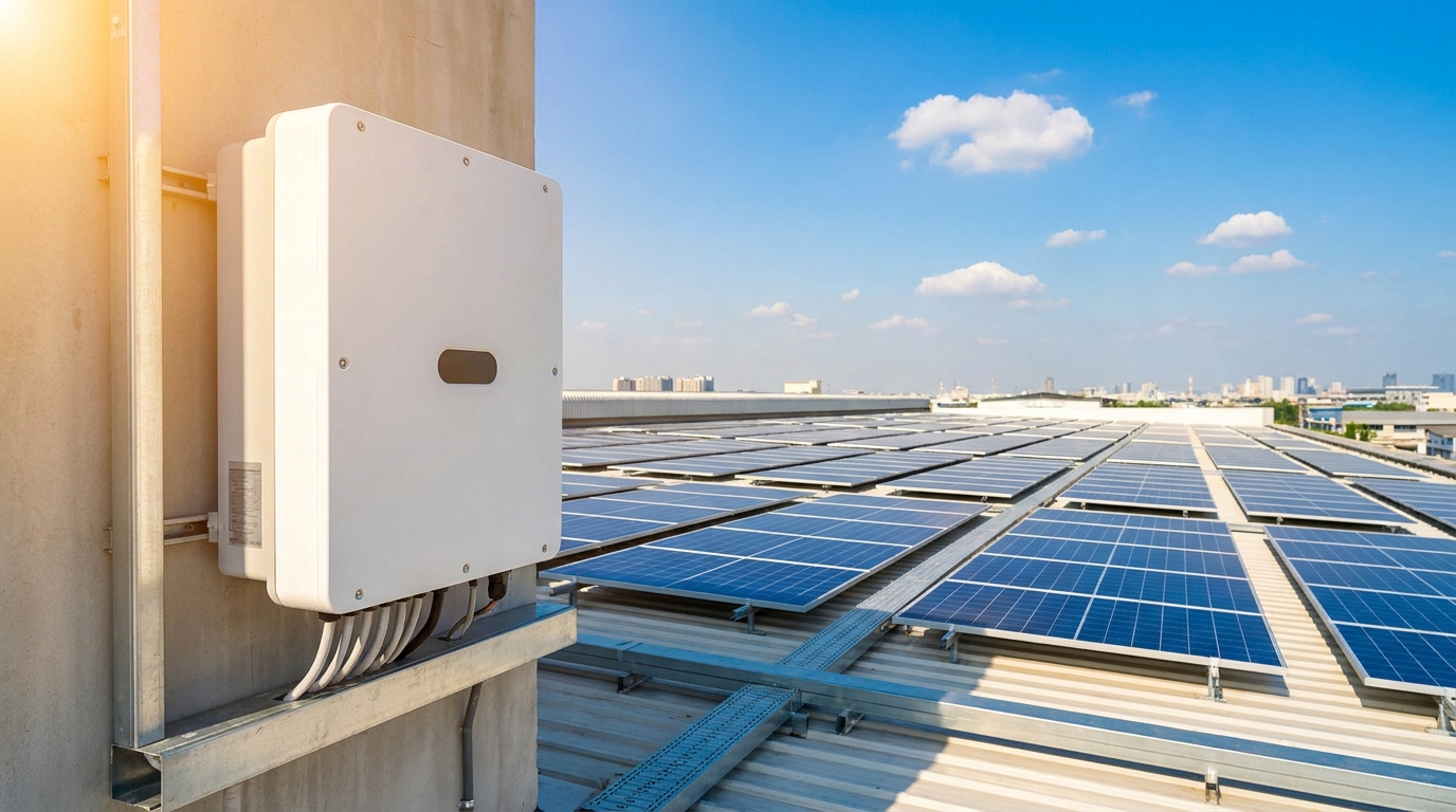 inverter voltage configuration on Indian commercial rooftop solar installation