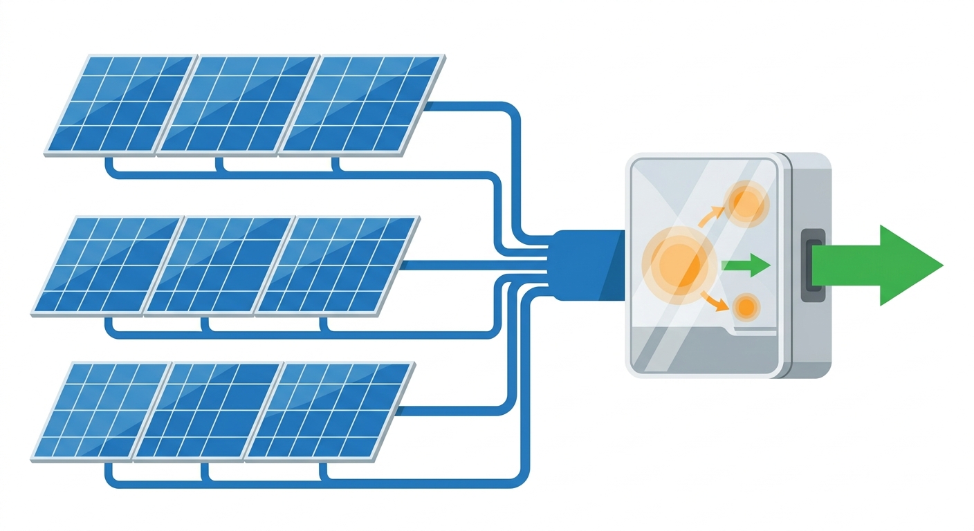 string voltage and MPPT voltage comparison diagram for solar inverter system design
