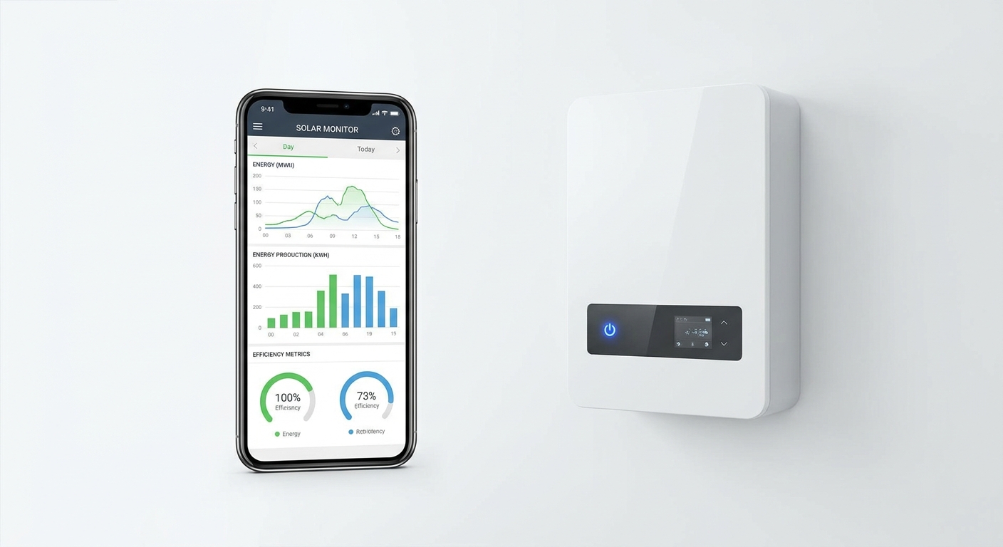 AI-powered solar inverter monitoring dashboard showing real-time performance data to prevent premature inverter replacement