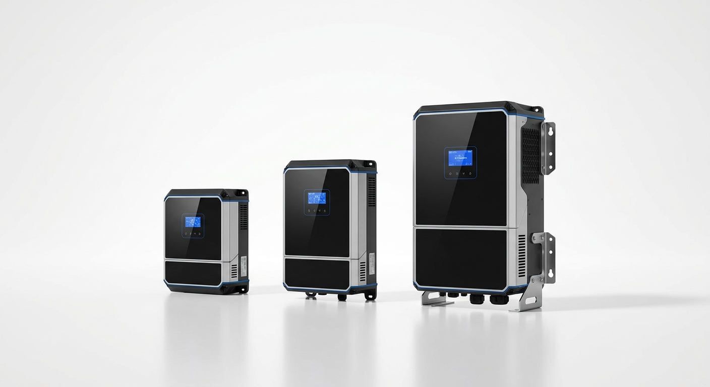 3kW 5kW 10kW solar inverter capacity comparison showing different inverter sizes
