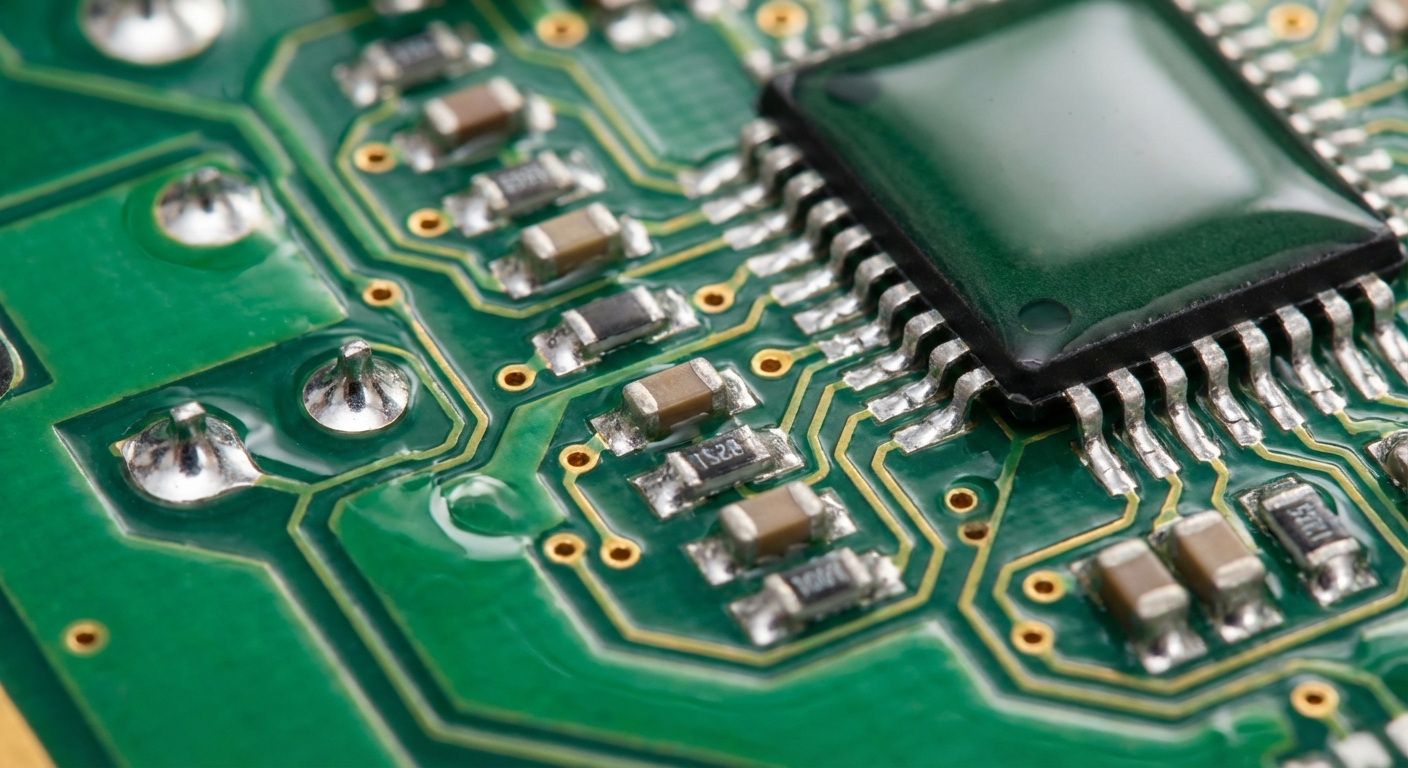 High-quality multi-layer PCB board with conformal coating showing professional inverter components assembly