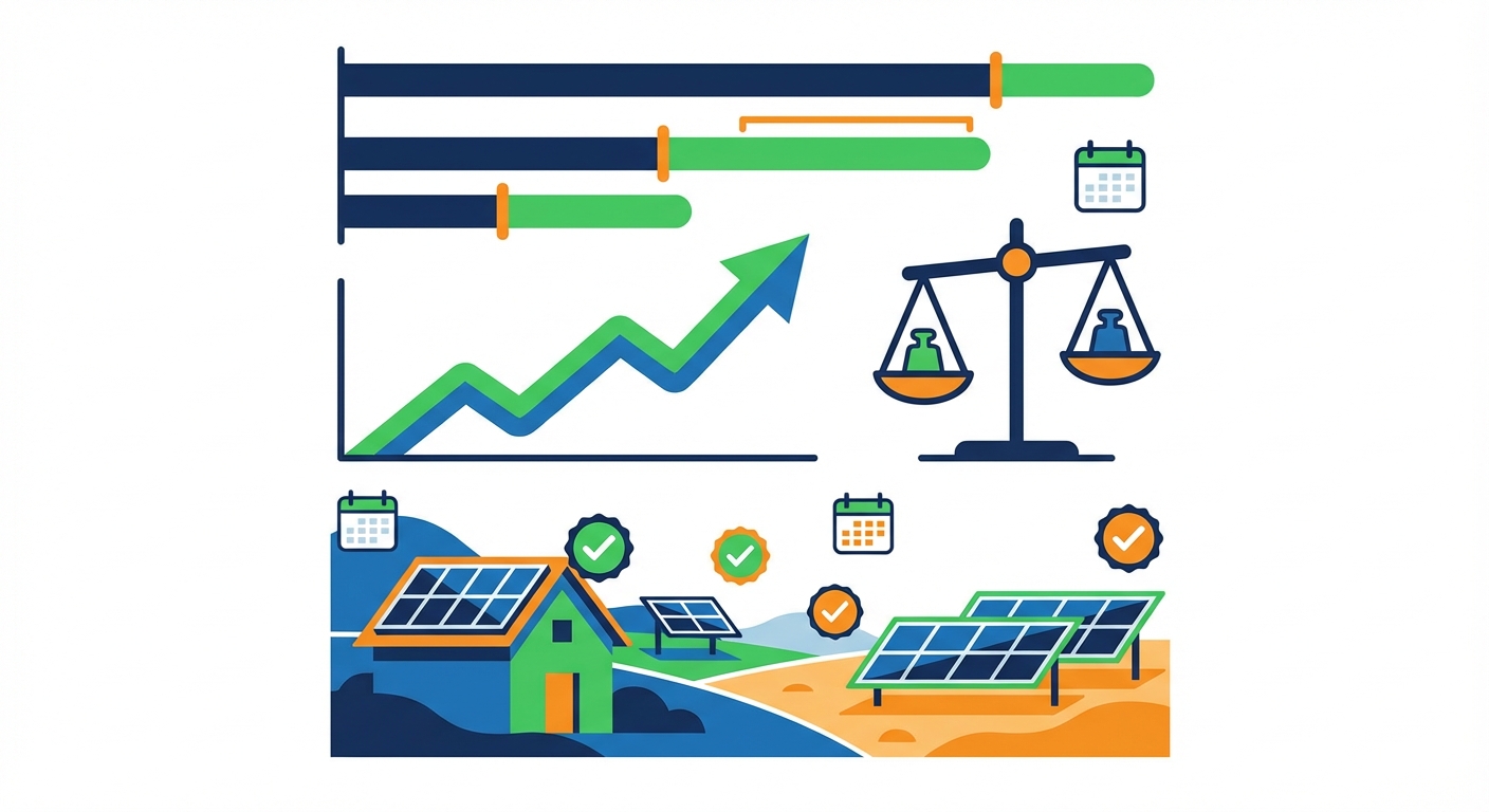 Design turnaround India benchmarks showing realistic timelines for different solar project types in 2026