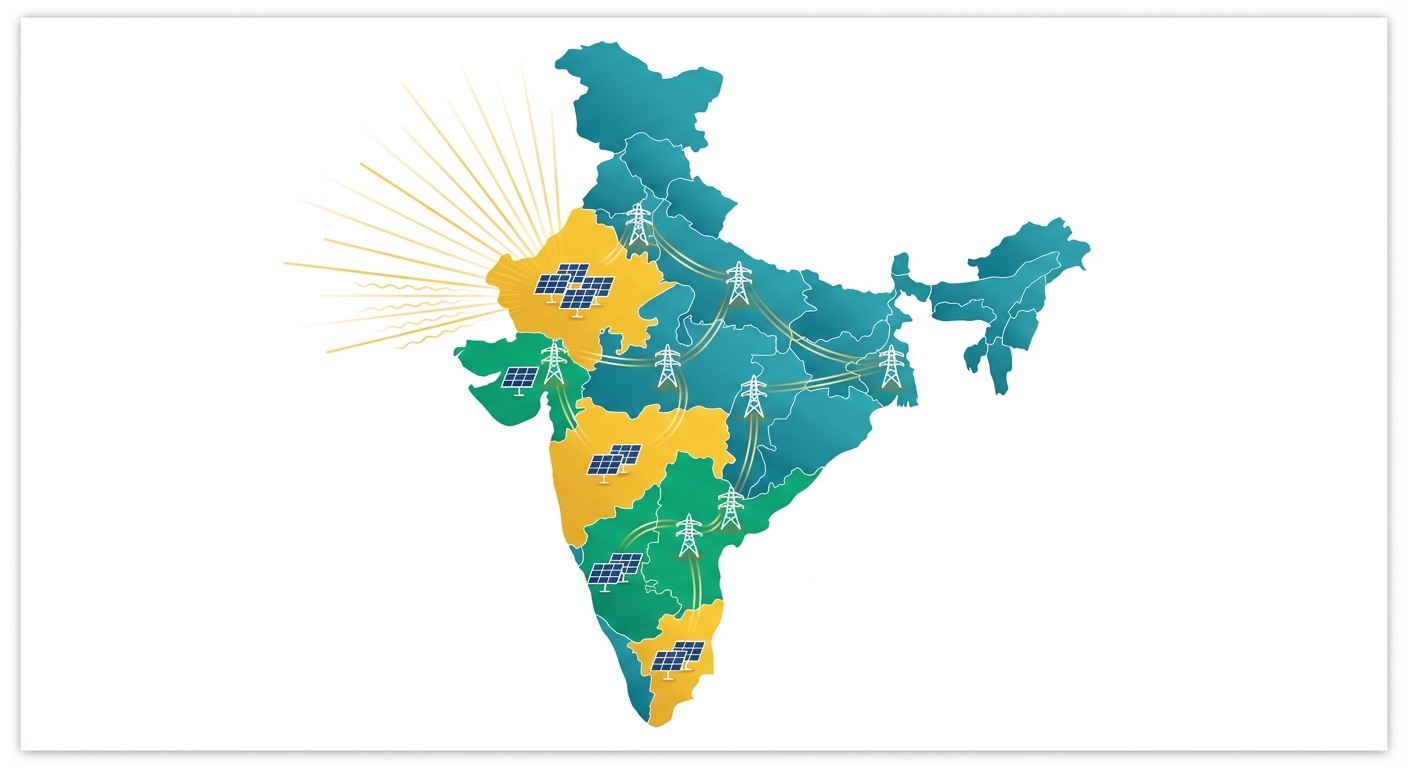 Map showing design turnaround India variations across different states with solar project indicators