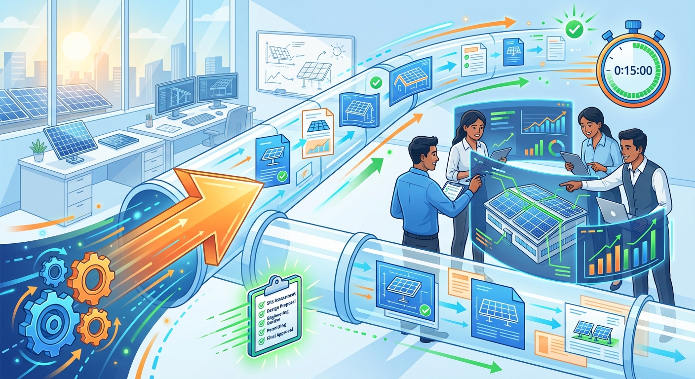 Accelerated solar design turnaround India process showing efficiency and streamlined workflow