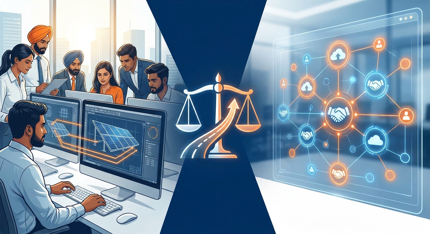 In-house vs outsourcing India comparison for solar EPC design decisions