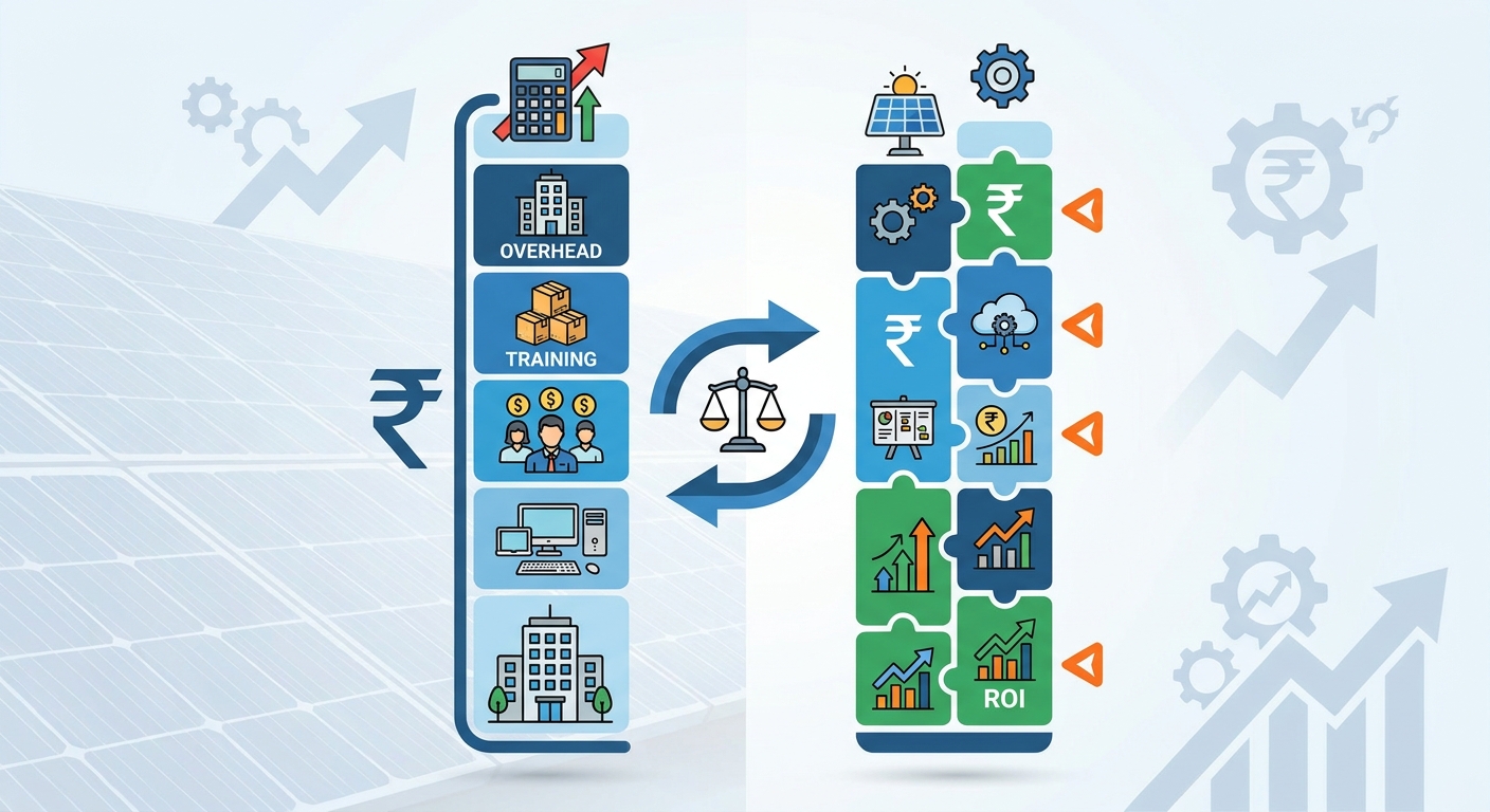 Cost comparison analysis for in-house vs outsourcing India solar design
