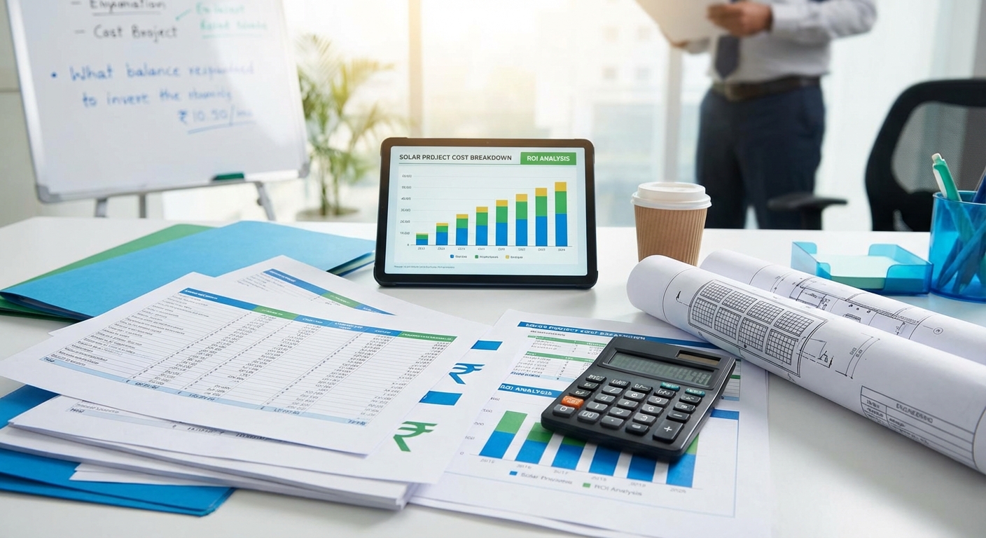 Solar project cost planning and budget analysis for EPC companies in India