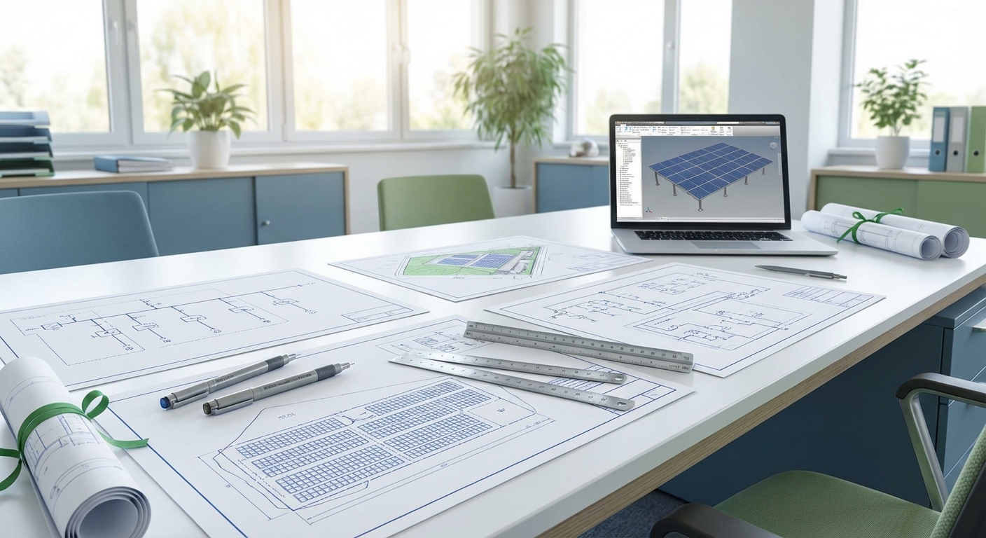 Solar drawings and engineering documentation for MW-scale EPC projects in India