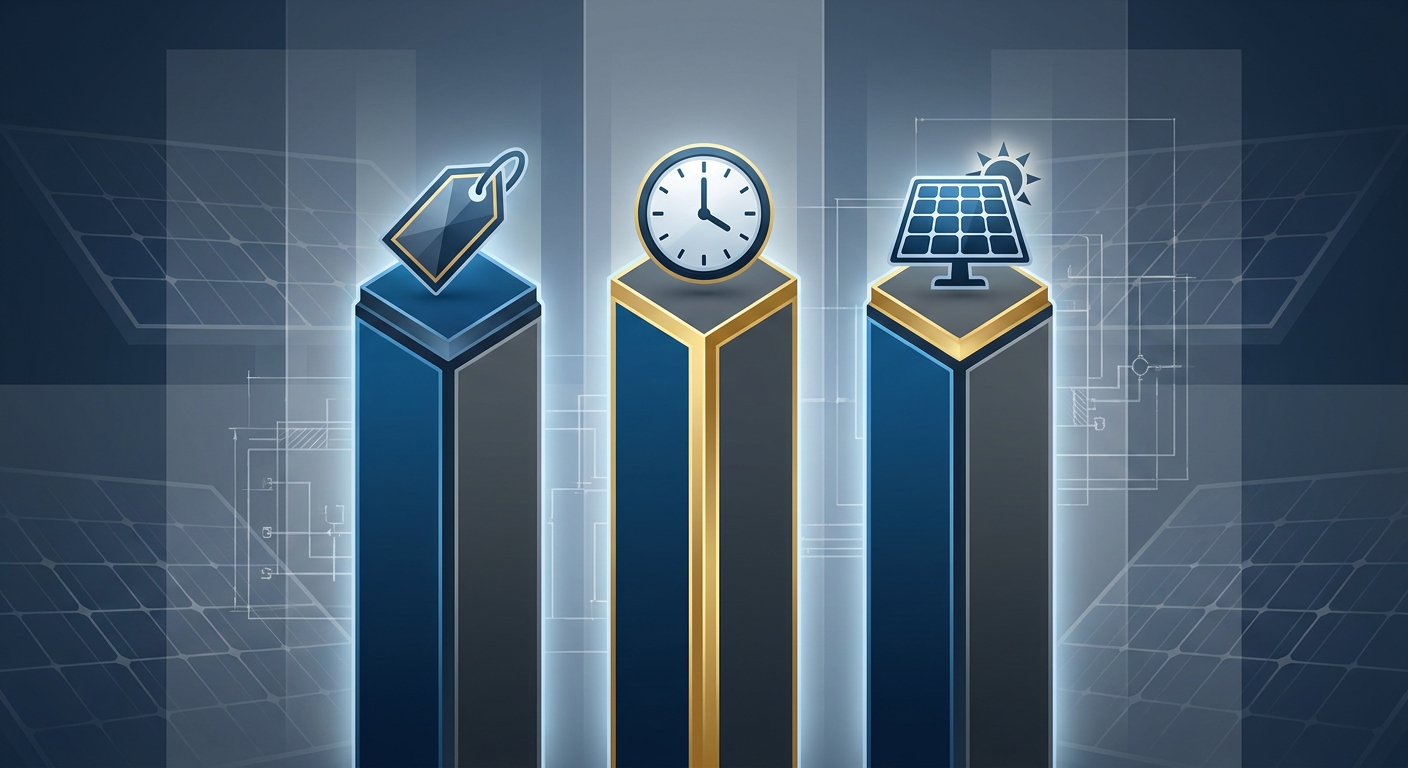 Solar design pricing models comparison showing fixed, hourly, and per-MW rate structures for EPC companies