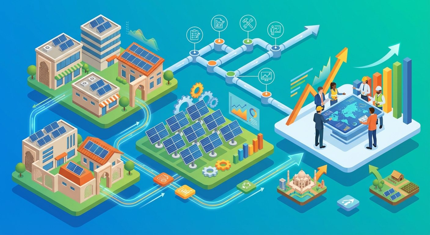 Scalability and growth for EPC companies India showing multiple solar project types and expansion