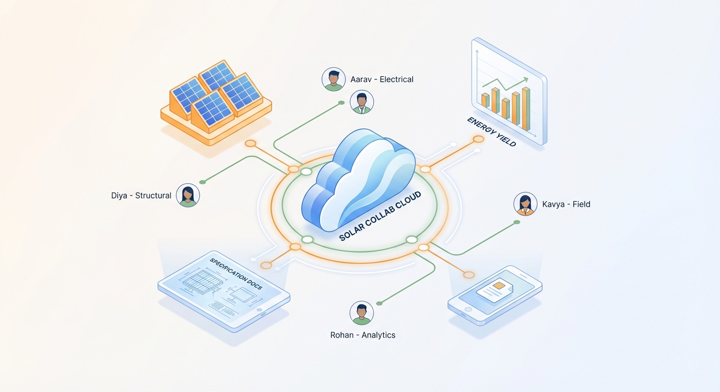 Cloud-based solar design software collaboration workflow for Indian EPC teams