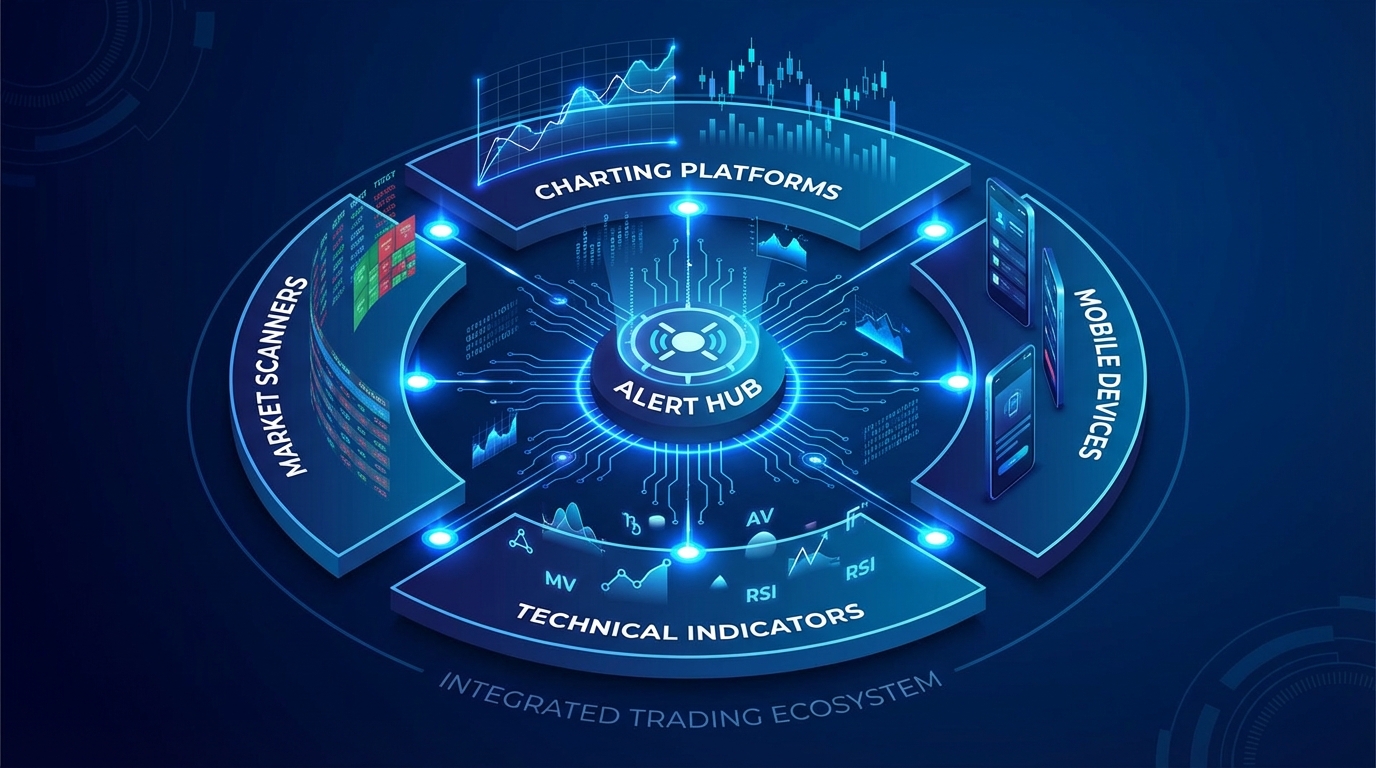 Complete trading alerts ecosystem showing interconnected components and workflow