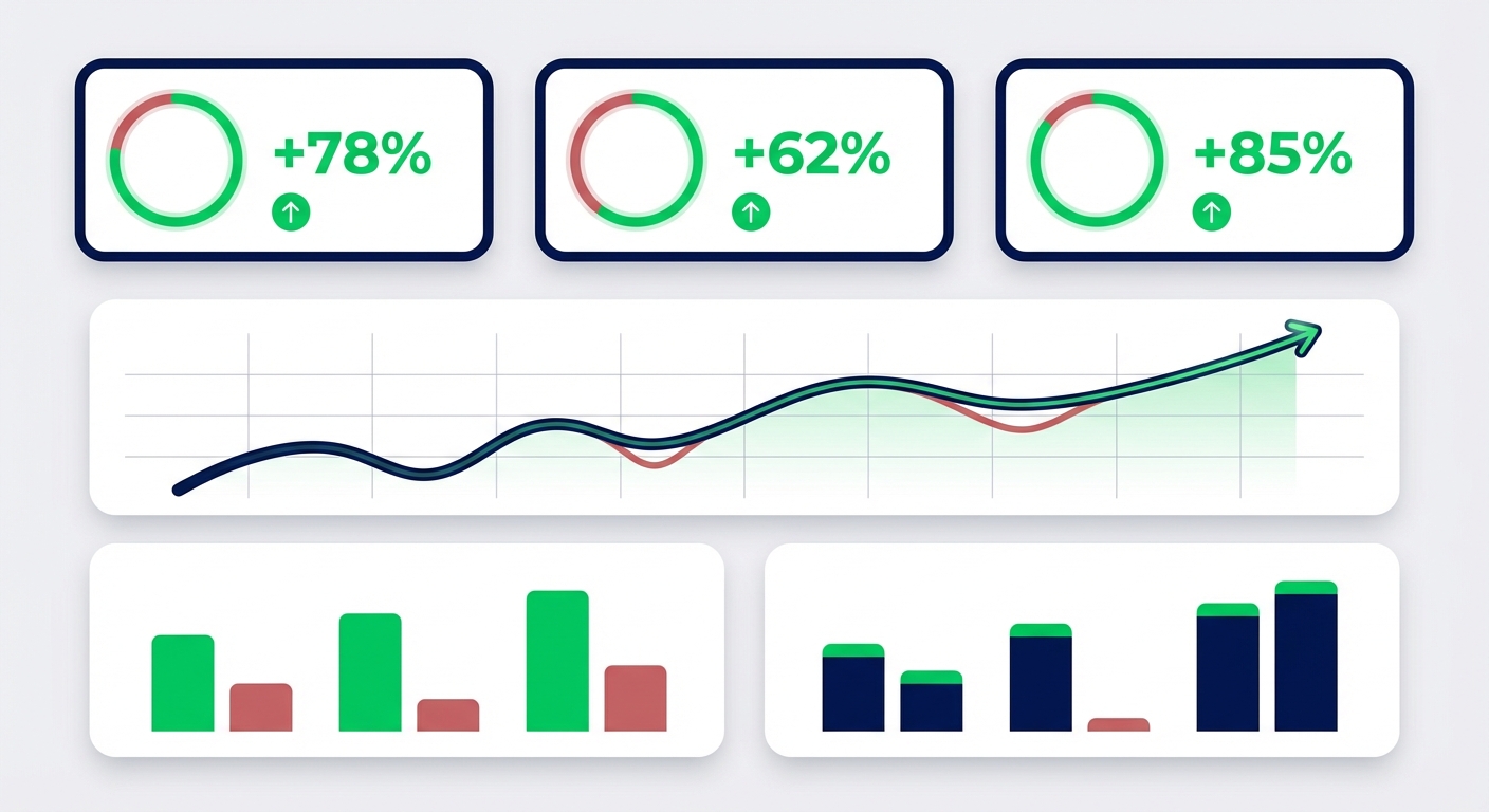 mobile trading app showing backtesting strategies with win rates and expected value metrics