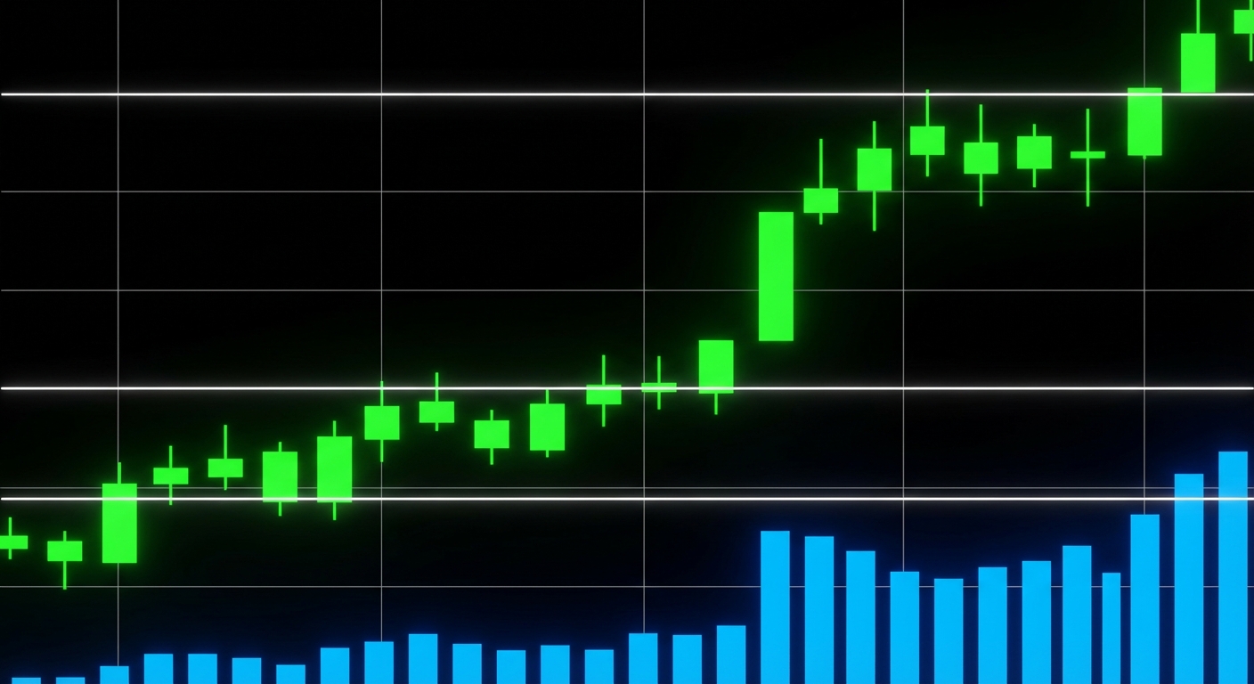 stock chart showing gap-up pattern with volume confirmation in premarket trading