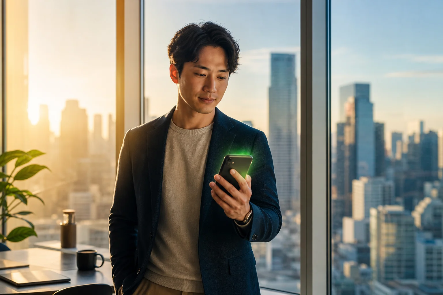 Professional trader checking a premarket stock alert on their phone during morning commute