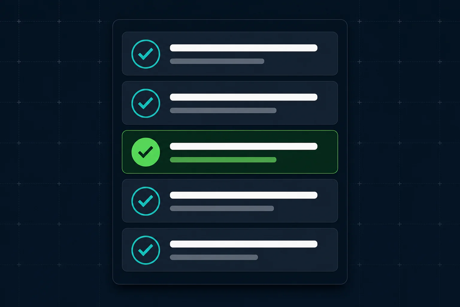 Five-step trade validation checklist showing win rate, risk-reward, volume, timeframe alignment, and market context checks