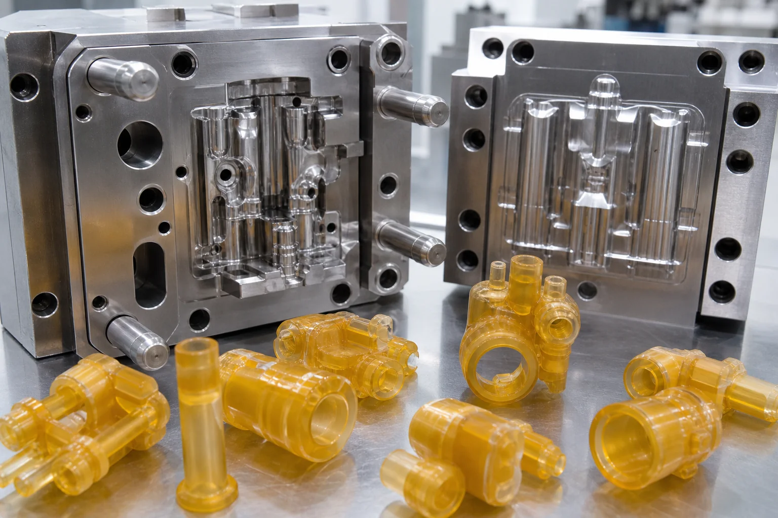 Precision wax injection dies and wax patterns used in investment casting tooling production
