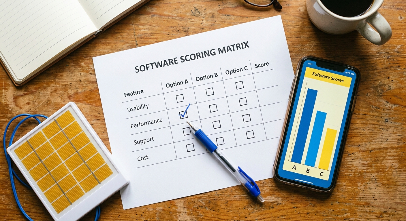 CRM demo scoring checklist and comparison framework for solar CRM selection