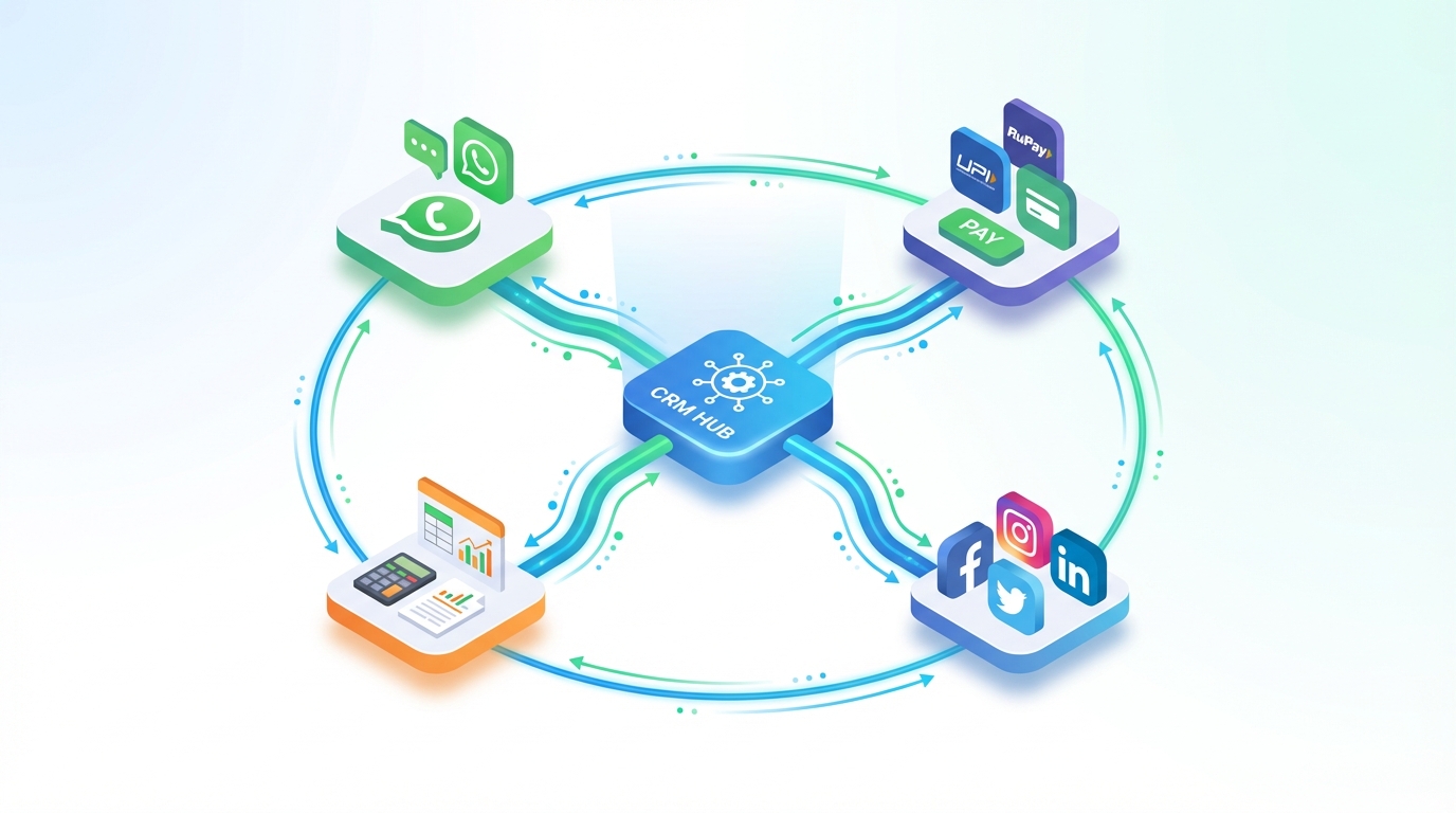 Solar sales professional using mobile CRM app on customer rooftop in India
