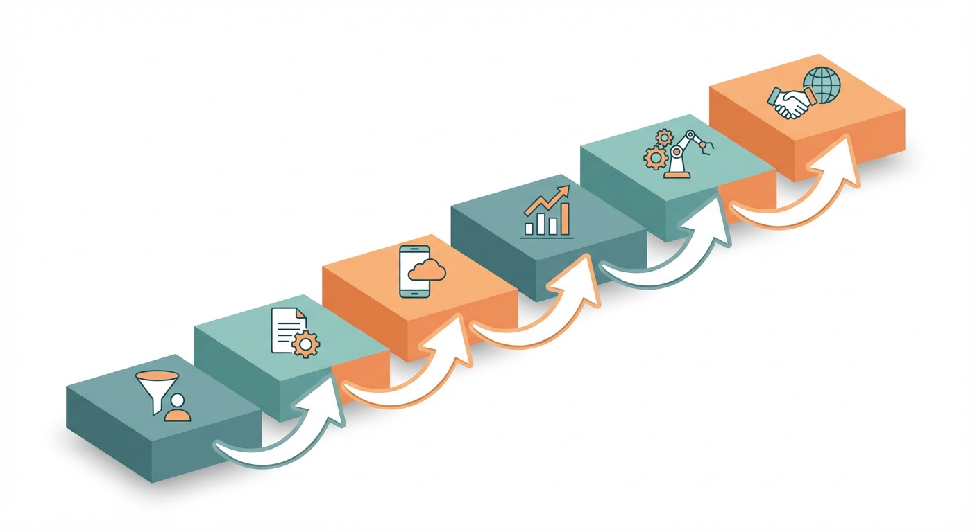 Structured CRM training curriculum showing progressive learning modules for solar CRM India teams