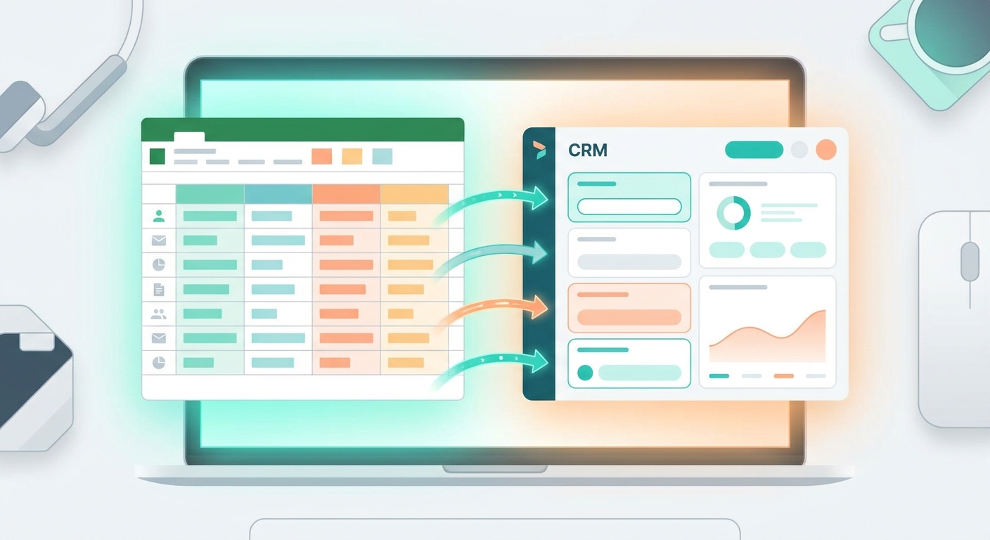 Field mapping interface for data import showing spreadsheet columns matched to solar CRM fields