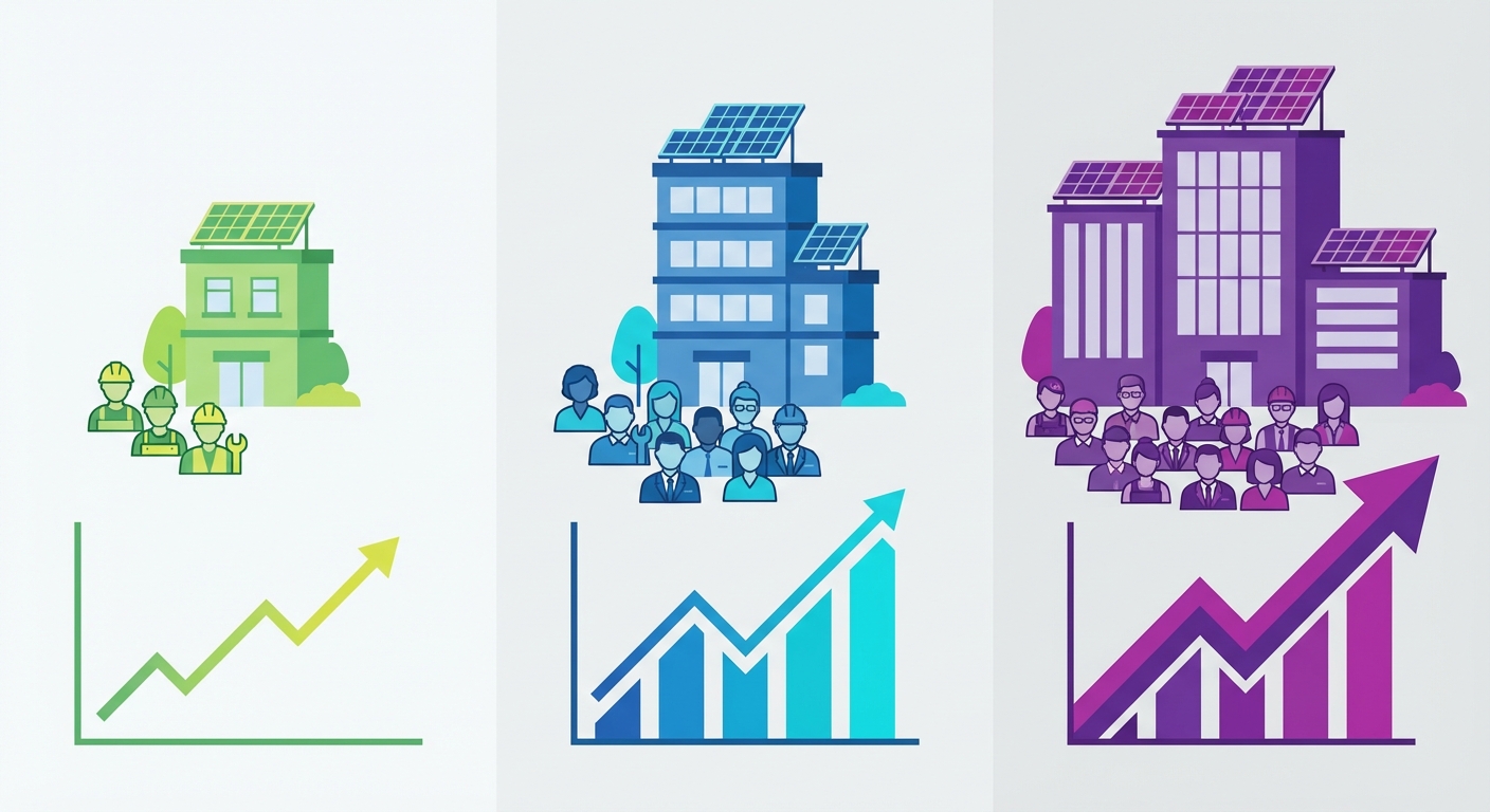 proposal pricing comparison for different solar company sizes
