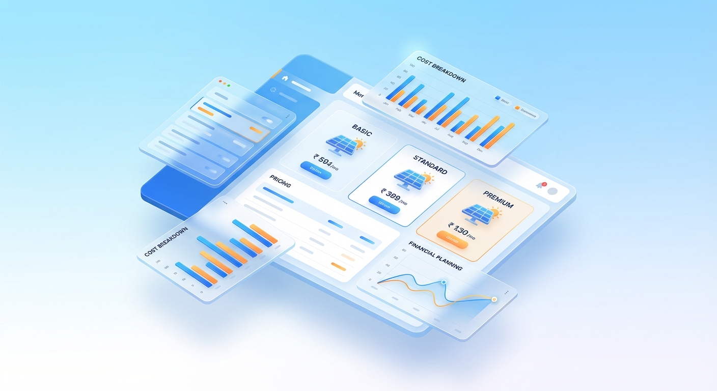 Solar CRM pricing dashboard showing cost breakdown and subscription tiers for installation companies in 2026
