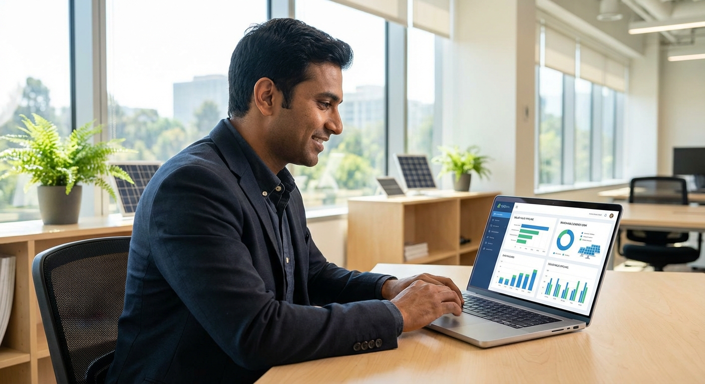 CRM setup dashboard for solar business showing organized sales pipeline and performance metrics