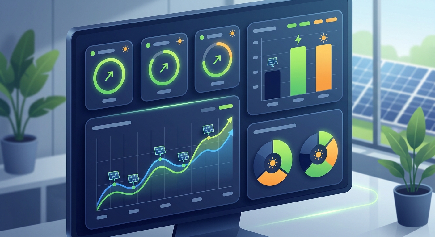 email automation analytics dashboard showing performance metrics for solar CRM campaigns
