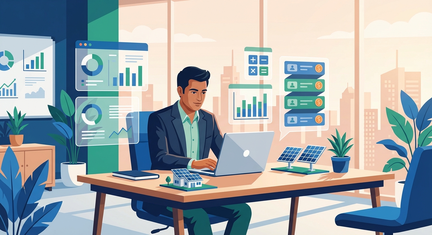 Solar CRM software costs breakdown showing pricing components and budgeting for solar businesses