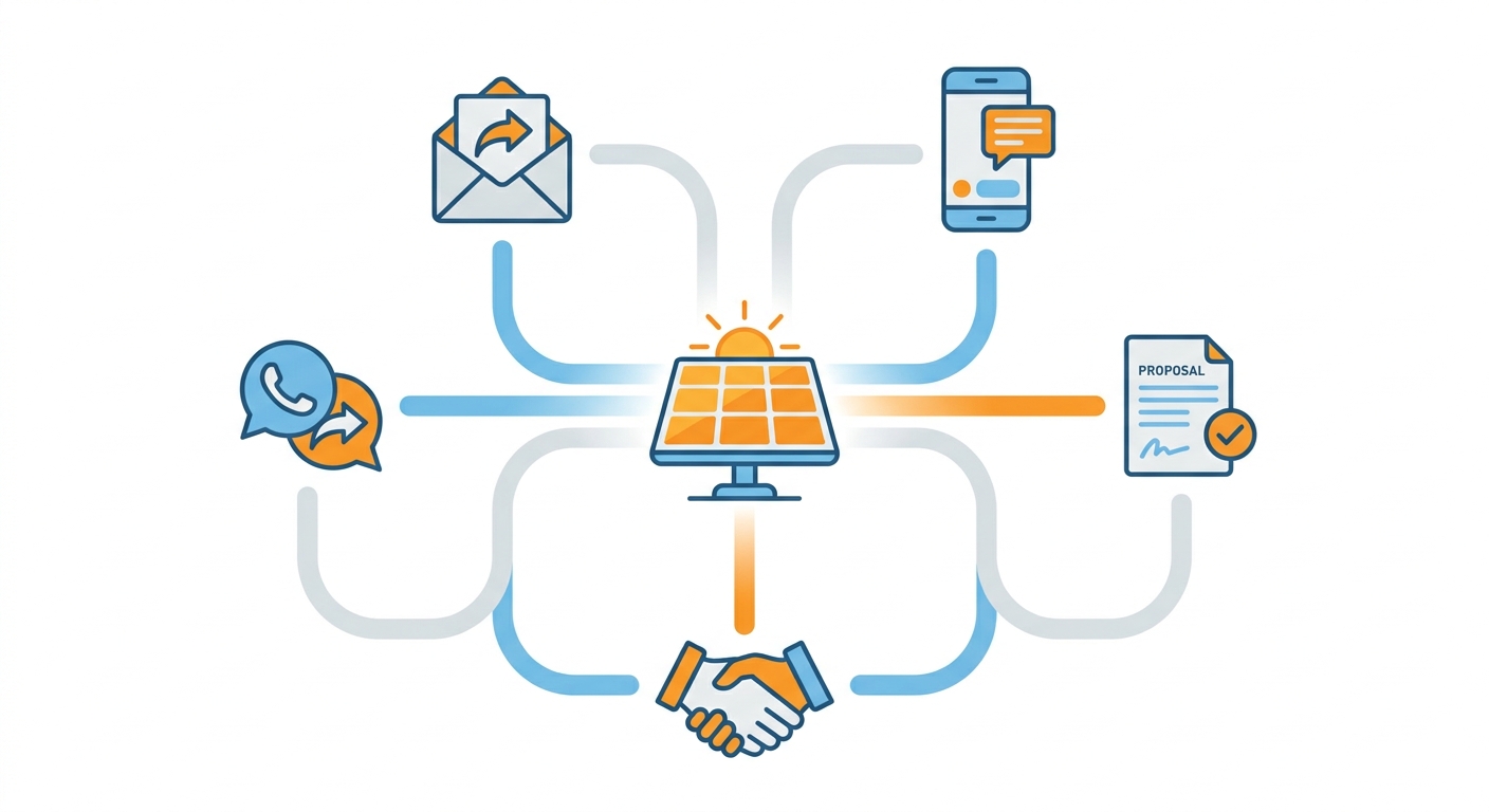 Multi-channel client communication strategy for solar companies using CRM