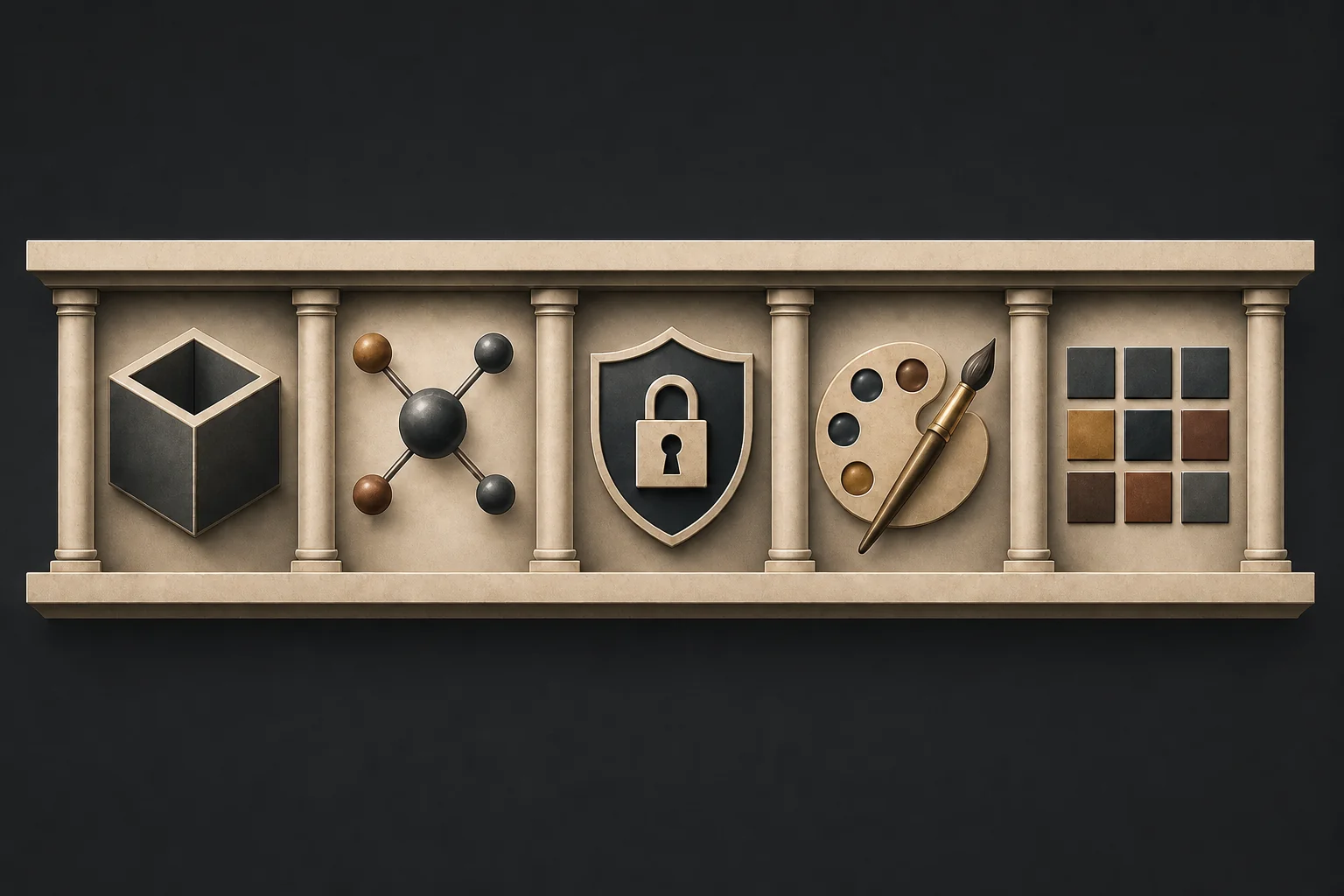 Five architectural pillars of an embedded extensibility platform: multi-tenant runtime, API auto-discovery, security inheritance, white-label theming, and governed marketplace