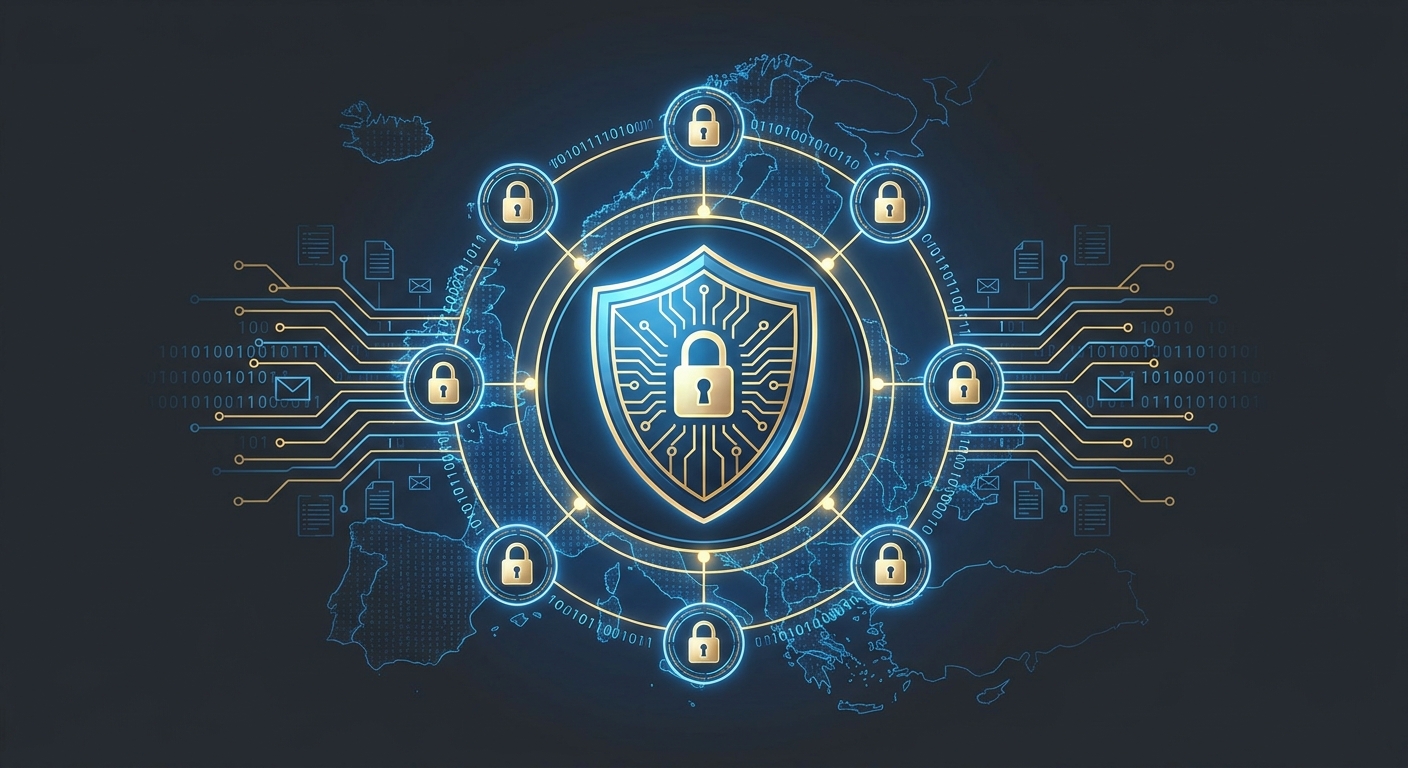 API integration security showing encryption and GDPR compliance for European businesses